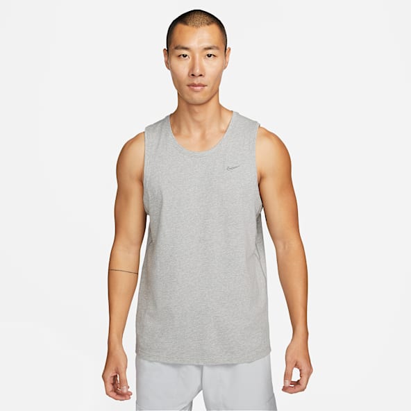 Nike grey gym top online